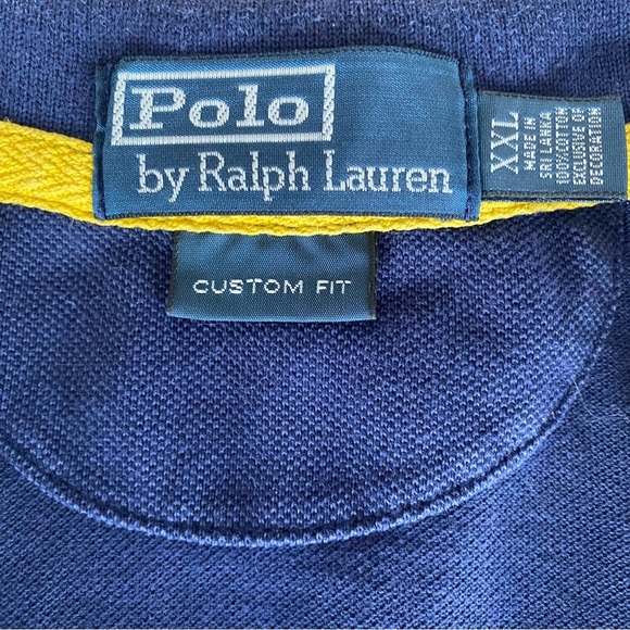 Polo by Ralph Lauren Blue White Short Sleeve Polo Tee T-Shirt Top Men's XXL - Picture 4 of 9